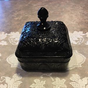 Vintage Black Tiara Honey Bee Covered Candy Dish